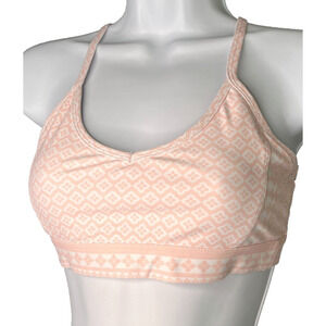 Sarah’s Day White Fox‎ Active Sports Bra SMALL Pullover Pink Y-Back Non Padded